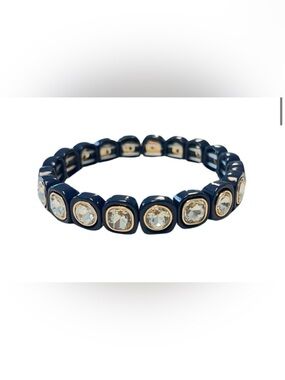 Smith & Co City Girl Petite Jewel Stretch Bracelet Midnight Navy Blue NEW